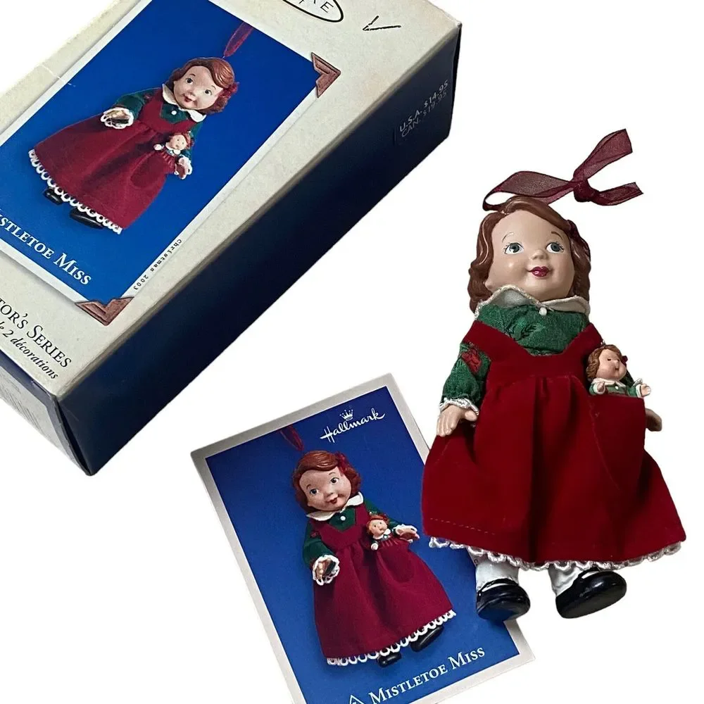 Hallmark Keepsake Ornament Mistletoe‎ Miss Collector's Series 2003 Red Dress